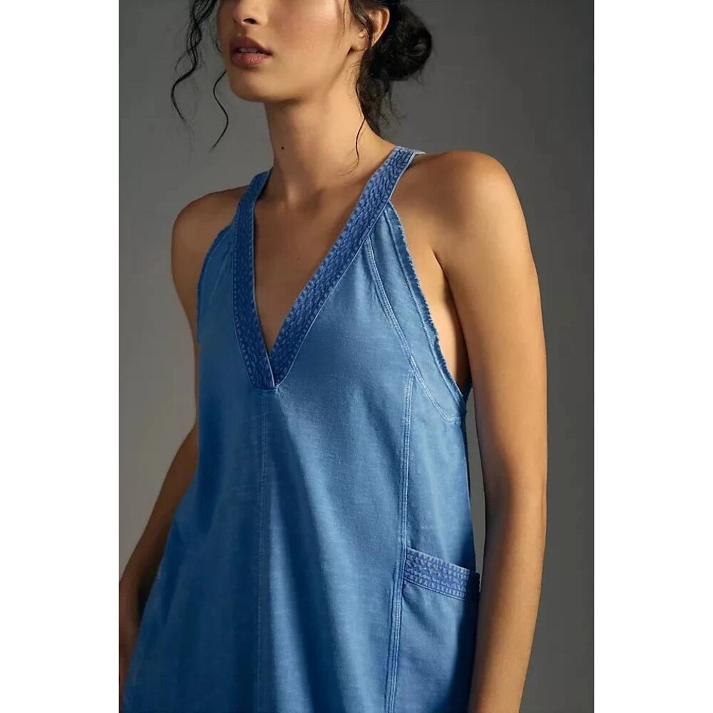 Daily Practice by Anthropologie The Carlie V-Neck Sapphire Mini Dress Size XS - Picture 2 of 12